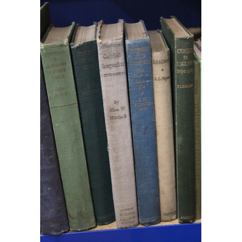 890 - A QUANTITY OF CRICKET BOOKS TO INCLUDE WISDEN, DICKIE BIRD, CRICKET IN ENGLAND 1894-1939, ETC.,