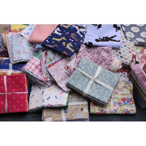 970 - A VERY LARGE QUANTITY OF OFF AS NEW FAT QUARTER MATERIAL BUNDLES - MANY STILL WITH TAGS