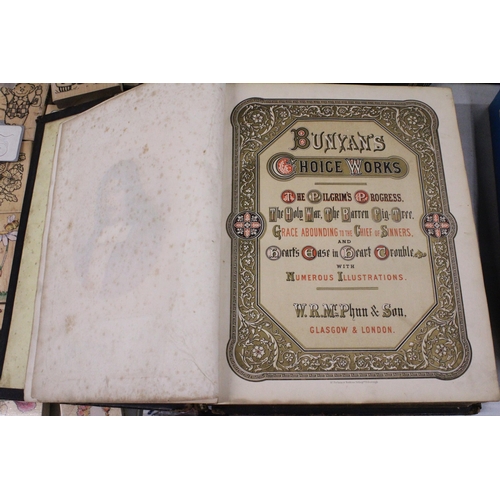 1048 - AN 1875 COPY OF BUNYAN'S 'PILGRIM'S PROGRESS' WITH GILT EDGES TO THE PAGES AND 18 COLOUR PLATES