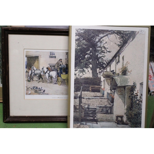 1071 - SIX FRAMED PRINTS TO INCLUDE IMPRESSIONIST STYLE, A COACHING SCENE, A RENOIR PRINT, ETC