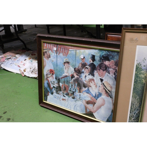 1071 - SIX FRAMED PRINTS TO INCLUDE IMPRESSIONIST STYLE, A COACHING SCENE, A RENOIR PRINT, ETC