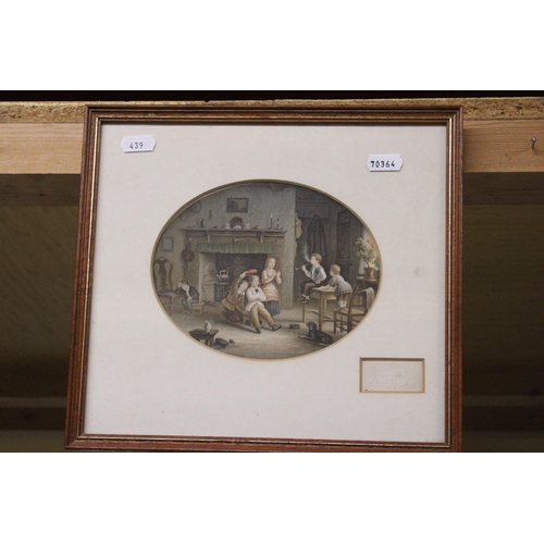 1182 - FOUR FRAMED PRINTS OF FAMILY SCENES