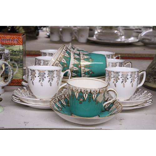 1187 - A QUANTITY OF VINTAGE CHINA CUPS, SAUCERS AND SIDE PLATES