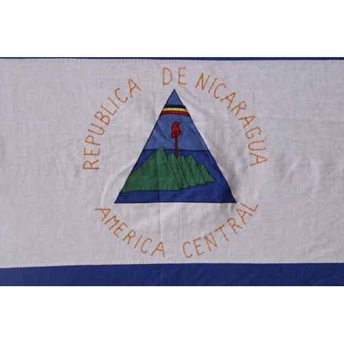 1217 - A LARGE NICARAGUAN FLAG, 232CM X 120CM