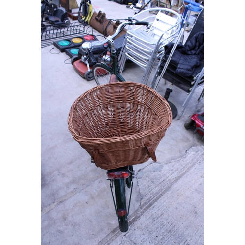 1540 - A VINTAGE PASHLEY LADIES BIKE WITH REAR WICKER BASKET, BROOKS SADDLE AND REAR WHEEL LOCKING SYSTEM, ... 