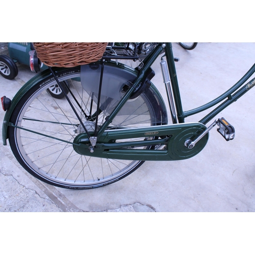 1540 - A VINTAGE PASHLEY LADIES BIKE WITH REAR WICKER BASKET, BROOKS SADDLE AND REAR WHEEL LOCKING SYSTEM, ... 