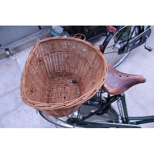 1540 - A VINTAGE PASHLEY LADIES BIKE WITH REAR WICKER BASKET, BROOKS SADDLE AND REAR WHEEL LOCKING SYSTEM, ... 