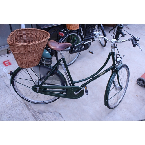 1540 - A VINTAGE PASHLEY LADIES BIKE WITH REAR WICKER BASKET, BROOKS SADDLE AND REAR WHEEL LOCKING SYSTEM, ... 