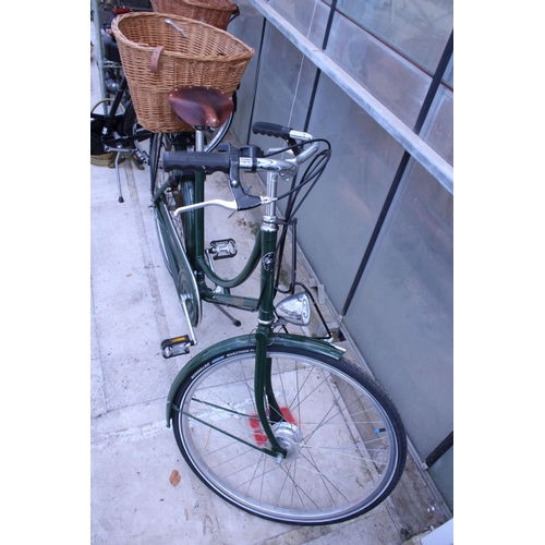 1541 - A VINTAGE PASHLEY LADIES BIKE WITH REAR WICKER BASKET, BROOKS SADDLE AND REAR WHEEL LOCKING SYSTEM, ... 