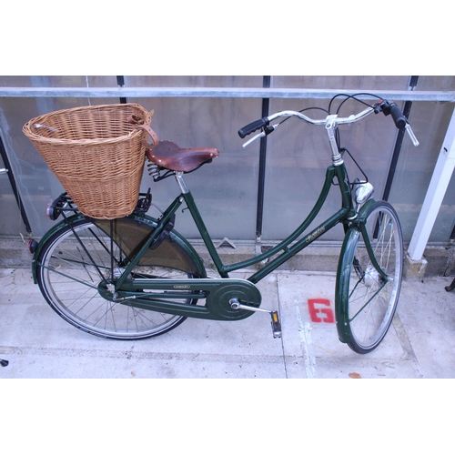 1541 - A VINTAGE PASHLEY LADIES BIKE WITH REAR WICKER BASKET, BROOKS SADDLE AND REAR WHEEL LOCKING SYSTEM, ... 