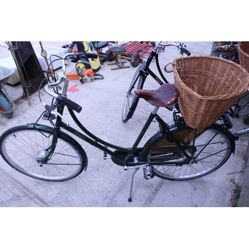 1541 - A VINTAGE PASHLEY LADIES BIKE WITH REAR WICKER BASKET, BROOKS SADDLE AND REAR WHEEL LOCKING SYSTEM, ... 