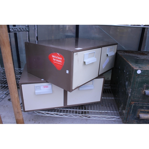 1646 - TWO METAL TWO DRAWER BISLEY INDEX CABINETS