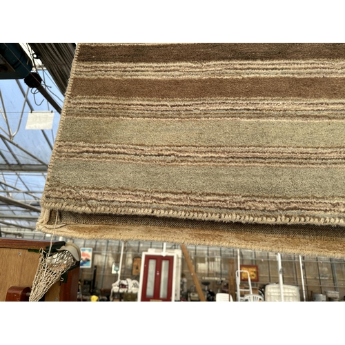 2493 - A MULTICOLOURED STRIPED RUG