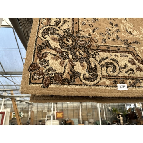 2495 - A BROWN PATTERNED RUG