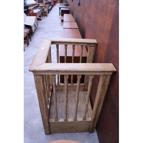 2504 - A VICTORIAN PINE PULPIT WITH TURNED COLUMNS, 32