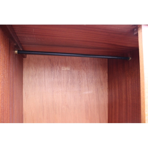 2580 - A RETRO TEAK TWO DOOR WARDROBE, 36