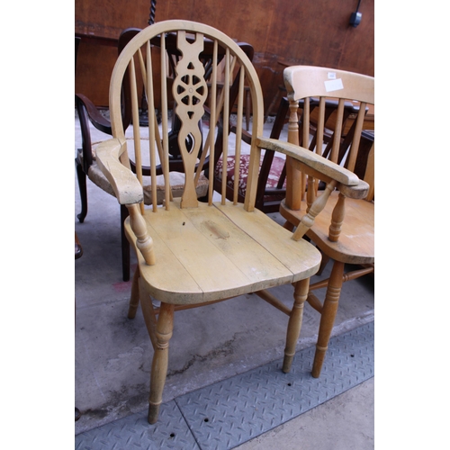 2595 - TWO VICTORIAN STYLE KITCHEN CARVER CHAIRS