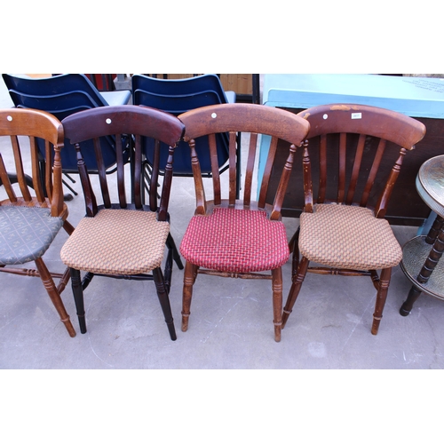 2617 - SIX VARIOUS VICTORIAN STYLE KITCHEN CHAIRS