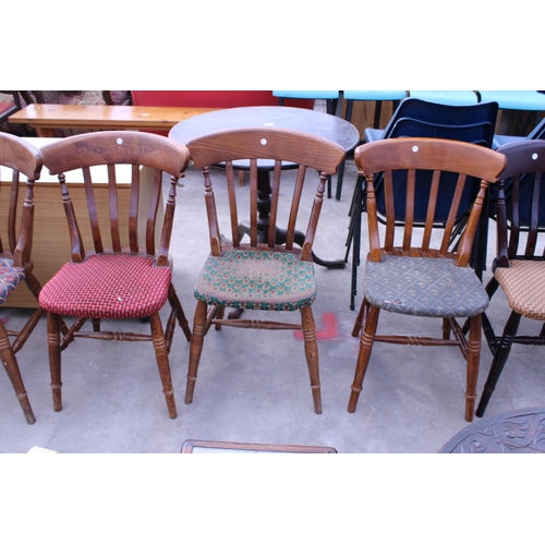 2617 - SIX VARIOUS VICTORIAN STYLE KITCHEN CHAIRS