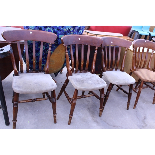 2618 - FIVE VARIOUS VICTORIAN STYLE KITCHEN CHAIRS