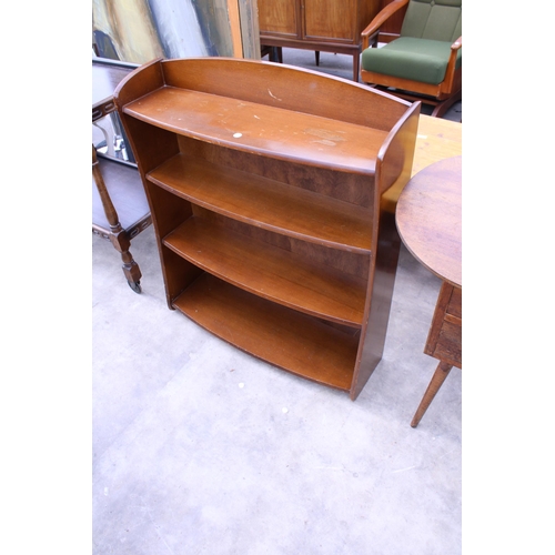 2753 - A MID 20TH CENTURY KIDNEY SHAPED DRESSING TABLE AND OPEN FOUR TIER BOOKCASE