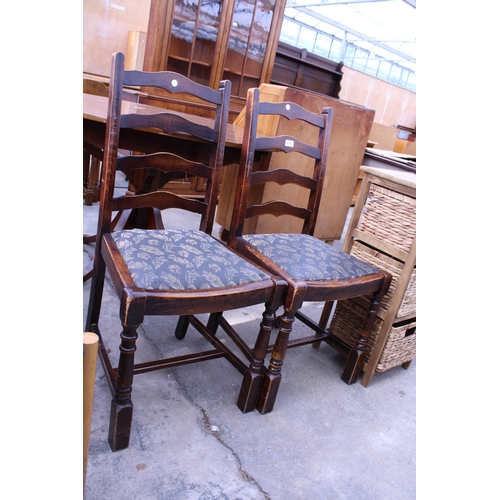 2761 - A PAIR OF LADDER-BACK DINING CHAIRS