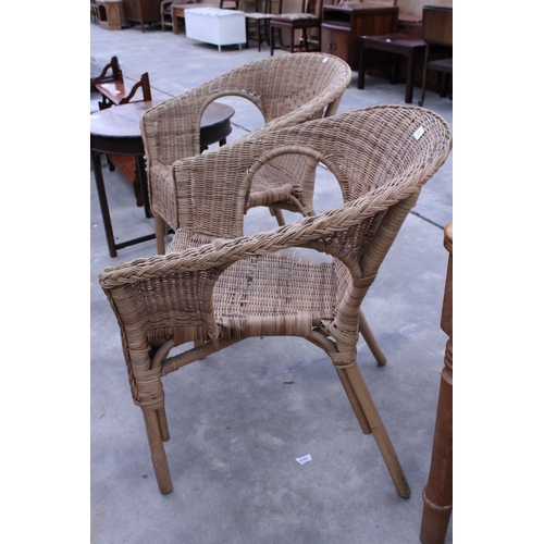 2903 - A PAIR OF WICKER CONSERVATORY CHAIRS