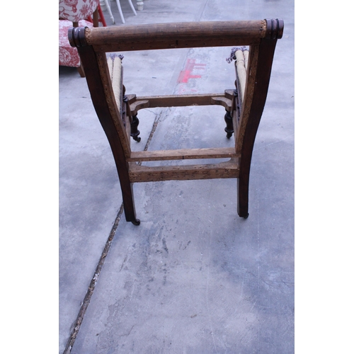 2918 - A LATE VICTORIAN LOUNGE CHAIR FRAME