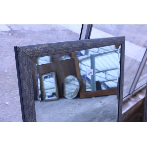 2979 - A BEVEL EDGE WALL MIRROR, 28