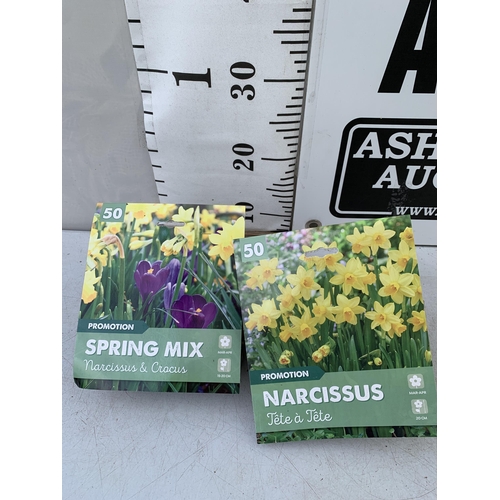 148 - NINETY BULBS IN TWO PACKS - FIFTY CROCUS AND NARCISSUS  MIX AND FORTY BOTANICAL MIXED NARCISSUS. PLU... 