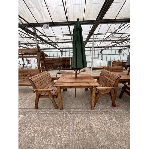 241 - AN AS NEW EX DISPLAY CHARLES TAYLOR GARDEN FURNITURE SET COMPRISING OF ONE SQUARE TABLE WITH TWO DOU... 