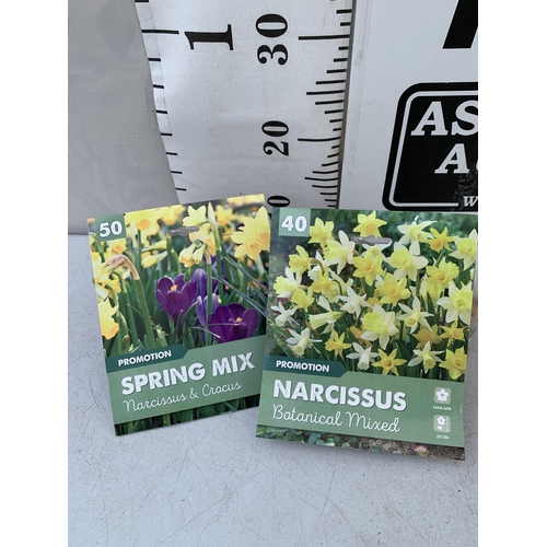 147 - NINETY BULBS IN TWO PACKS - FIFTY CROCUS AND NARCISSUS  MIX AND FORTY BOTANICAL MIXED NARCISSUS. TO ... 