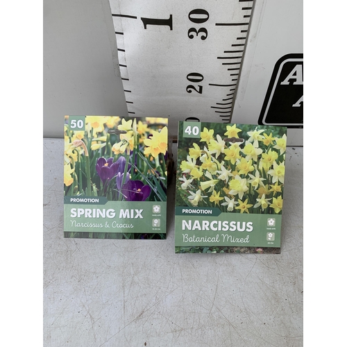 208 - NINETY BULBS IN TWO PACKS - FIFTY CROCUS AND NARCISSUS  MIX AND FORTY BOTANICAL MIXED NARCISSUS. TO ... 