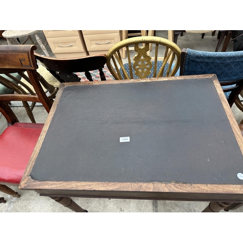 2550 - A 19TH CENTURY MAHOGANY CENTRE TABLE WITH SINGLE DRAWER ON TURNED LEGS, 31