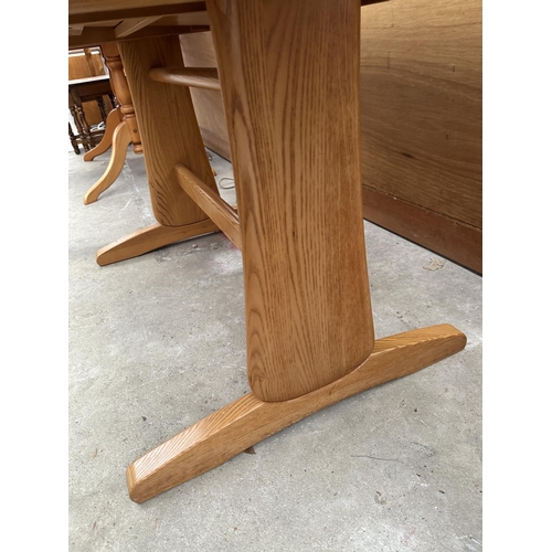 2648 - AN ELM ERCOL STYLE EXTENDING DINING TABLE, 60