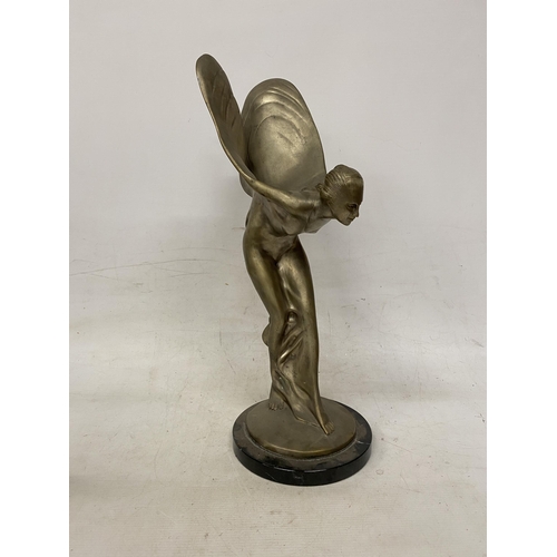 1 - A BELIEVED TO BE ORIGINAL SPIRIT OF ECSTASY FIGURE FROM THE ROLLS ROYCE FACTORY STANDING AT 52.5 CM ... 