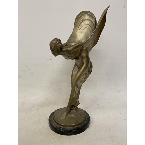 1 - A BELIEVED TO BE ORIGINAL SPIRIT OF ECSTASY FIGURE FROM THE ROLLS ROYCE FACTORY STANDING AT 52.5 CM ... 