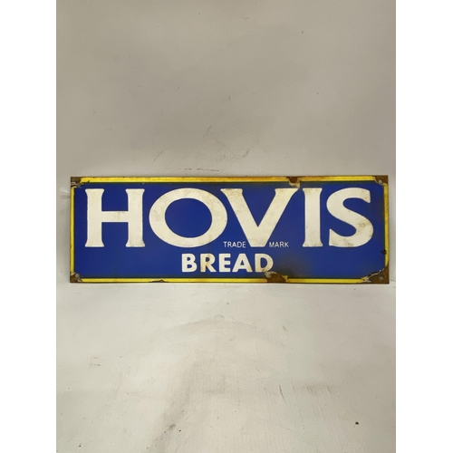 10 - AN ENAMEL HOVIS BREAD SIGN - 46 X 15.5 CM