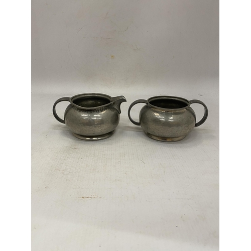 16 - AN ARCHIBALD KNOX FOR LIBERTY TUDRIC PEWTER FOUR PIECE TEASET