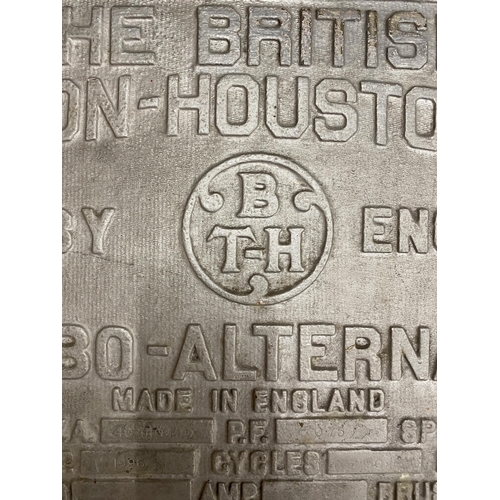 38 - A BRITISH THOMAS-HOUSTON AND CO LIMITED STEEL PLATE - 61 X 41 CM