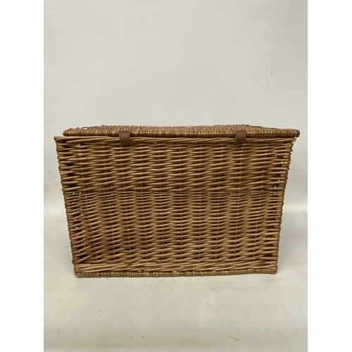 47 - A LARGE FORTNUM AND MASON WICKER BASKET - 59 X 41 CM