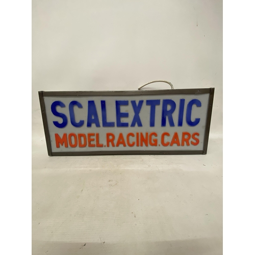 50 - A SCALEXTRIC MODEL RACING ILLUMINATED SIGN - 26 (H) 67 (W) 10 (D)