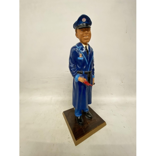 51 - AN ESSO FORECOUR ATTENDANT FIGURE ON A WOODEN PLINTH MADE IN ENGLAND 56159 - 54 CM NOT INCLUDING THE... 