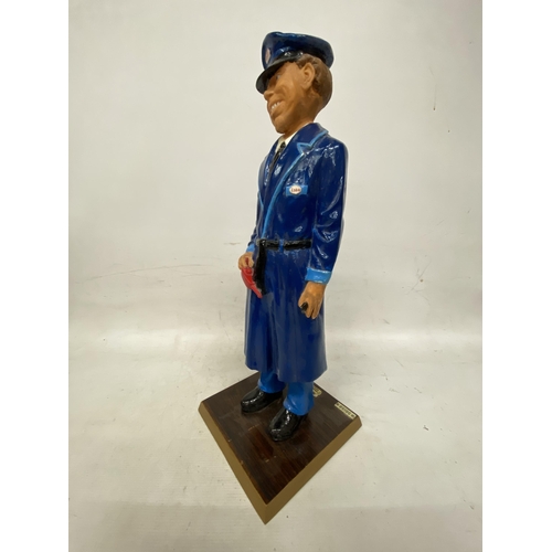 51 - AN ESSO FORECOURT ATTENDANT FIGURE ON A WOODEN PLINTH MADE IN ENGLAND 56159 - 54 CM NOT INCLUDING TH... 