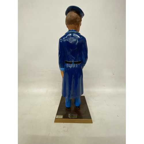 51 - AN ESSO FORECOUR ATTENDANT FIGURE ON A WOODEN PLINTH MADE IN ENGLAND 56159 - 54 CM NOT INCLUDING THE... 