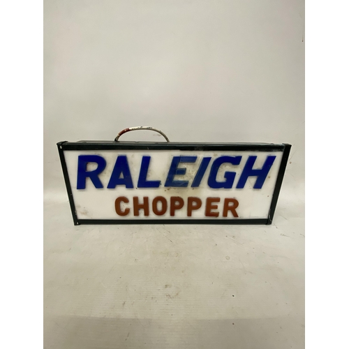 53A - A RALEIGH CHOPPER ILLUMINATED SIGN - 59.5 (W) 24 CM (H) AND 10 CM (D)