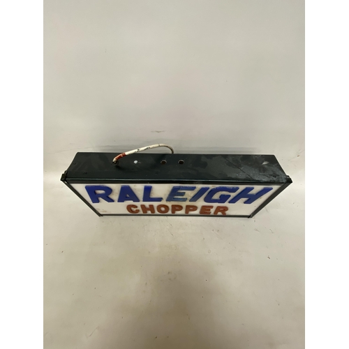 53A - A RALEIGH CHOPPER ILLUMINATED SIGN - 59.5 (W) 24 CM (H) AND 10 CM (D)