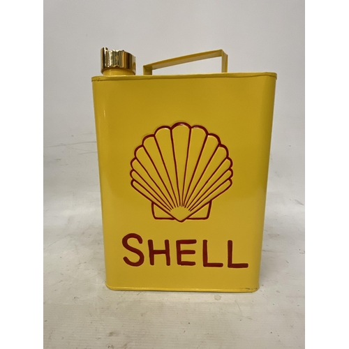 56 - A YELLOW SHELL PETROL CAN