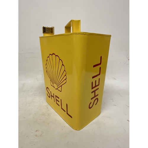 56 - A YELLOW SHELL PETROL CAN