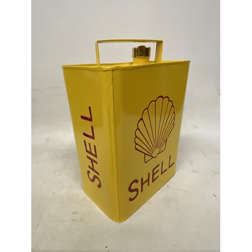 56 - A YELLOW SHELL PETROL CAN